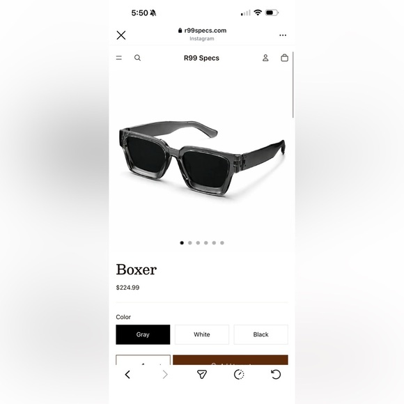 Brand new R99 Specs Gray Boxer Sunglasses Retail: $225
